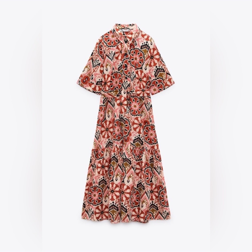 ZARA ikat print dress size L